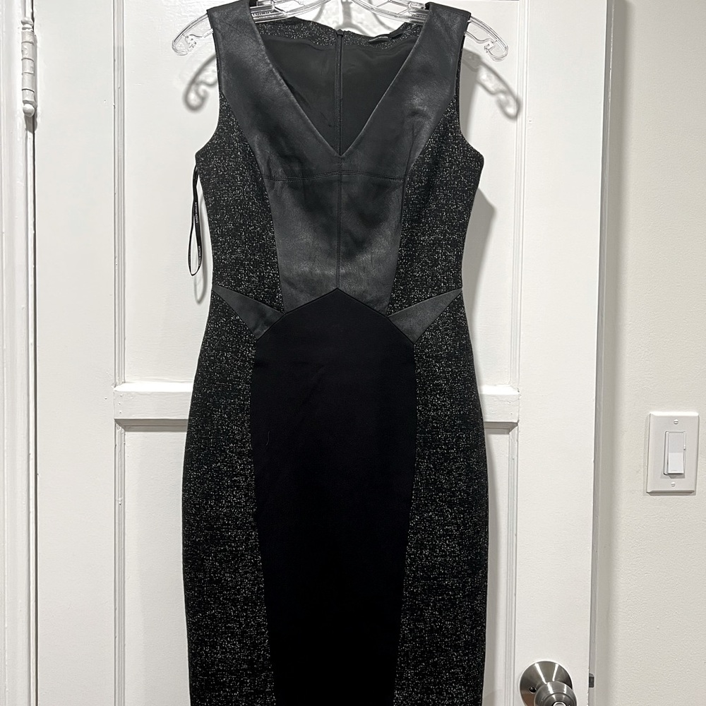 Karen millen leather dress size 4 NWT